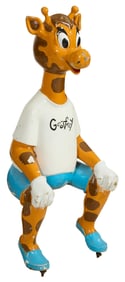 Geoffrey the Giraffe Fiberglass Toys "R" Us Mascot Statue, H.- 44 1/2 in., W.- 19 1/2 in., D.- 23