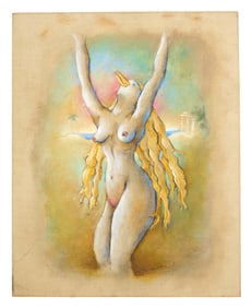 American School (20th Century), "Nude Bird Woman," H.- 30 in., W.- 24 in.