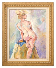 Anne de Fontnouvelle (American/Maryland, 20th/21st Century), "Standing Female Nude from Behind," H.-