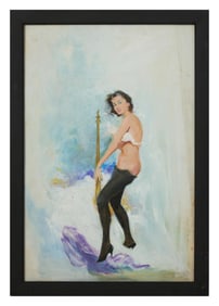 In the Style of Jean-Gabriel Domergue (French, 1889-1962), "Cherie, Nude Demimondaine," c.