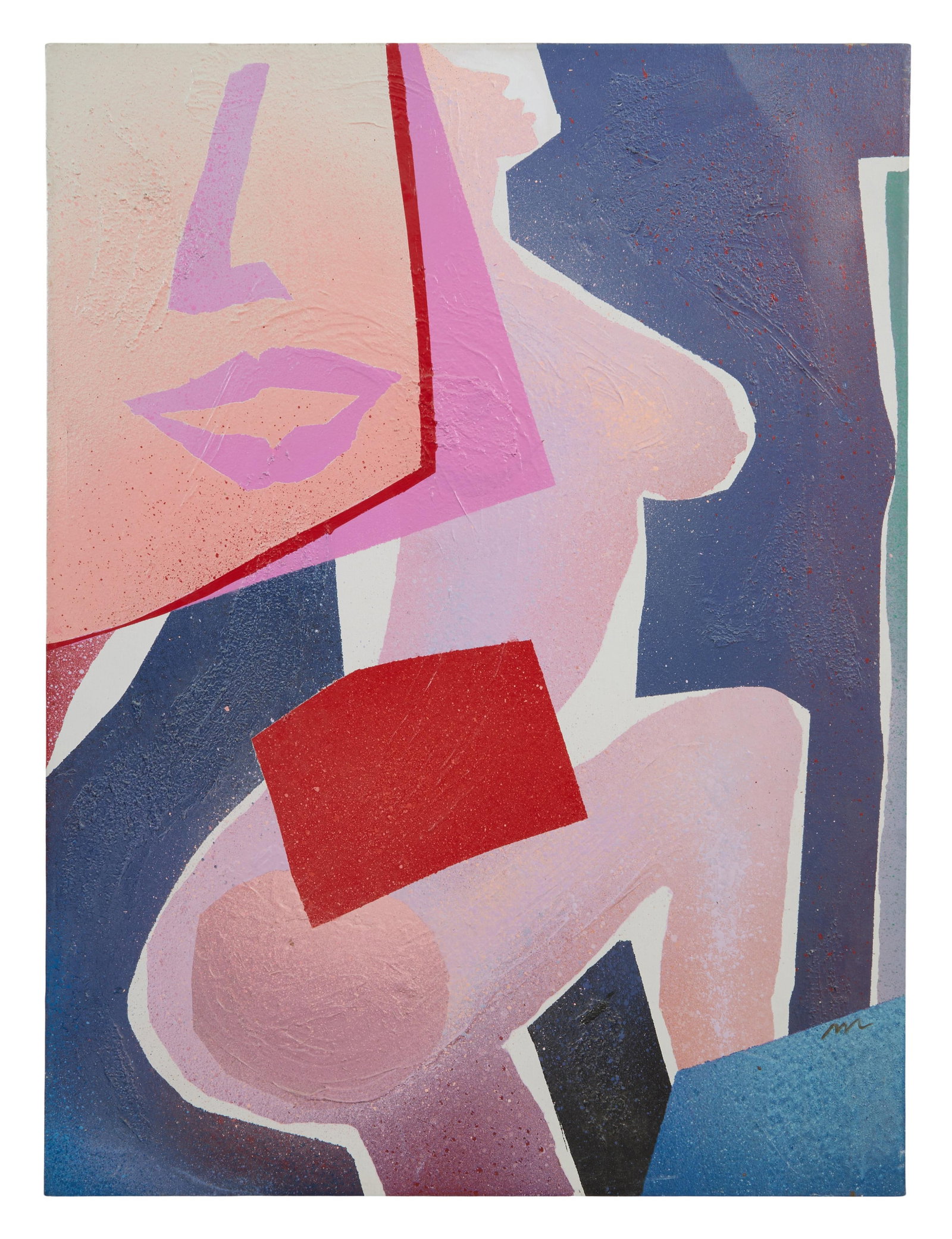 Patrick McCarthy (American/California, 20th/21st Century), "Unsealed Lips," 1987, H.- 48 in., W.- 36: Patrick McCarthy (American/California, 20th/21st Century), "Unsealed Lips," 1987, oil on canvas, monogrammed lower right, signed, titled and dated en verso, unframed, H.- 48 in., W.- 36 in.
