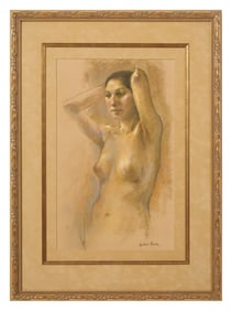 Helen Kask (American, 1919-1995), "Contemplation," Sight- H.- 20 1/2 in., W.- 12 1 /2 in., Framed-