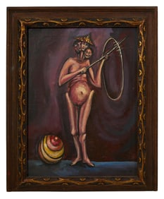 Elias Lifschitz (Mexican, 1942-2024), "Four-Headed Man with Ring," 1990, H.- 24 in., W.- 18 in.,