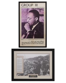 Two Pieces of Martin Luther King, Jr. Memorabilia, Poster Sight- H.- 39 1/2 in., W.- 23 3/8 in.,