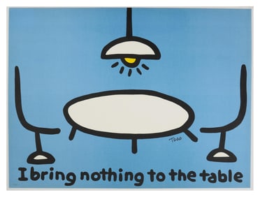 Todd Harris Goldman (American/Florida, b. 1969), "I bring nothing to the table," H.- 36 in., W.- 27
