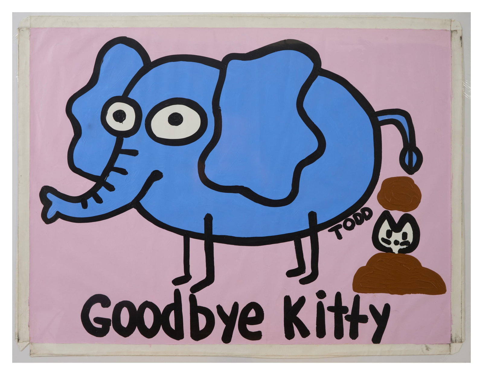 Todd Harris Goldman (American/Florida, b.1969), "Goodbye Kitty," H.- 36 in., W.- 48 in.: Todd Harris Goldman (American/Florida, b.1969), "Goodbye Kitty," acrylic on canvas, signed lower right, unframed, accompanied by a Certificate of Authenticity from Gol Art, 2018, unframed, H.- 36 in.,