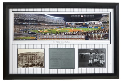 Baseball Memorabilia, Last Night at Yankee Stadium, Sept. 21, 2008, Overall- H.- 29 1/4 in., W.- 44
