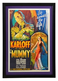 Special Edition Movie Poster Reprint of "The Mummy" (1932), H.- 41 in., W.- 27 in., Framed- H.- 48