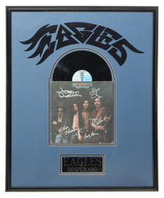 Eagles "Desperado" Autographed Memorabilia, Overall- H.- 37 1/2 in., W.- 31 in.