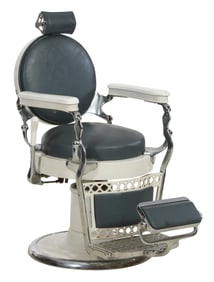 Emil J. Paidar Barber Chair, Chicago, IL., early 20th c., H.- 52 in., W.- 24 1/4 in., D.- 40 in.