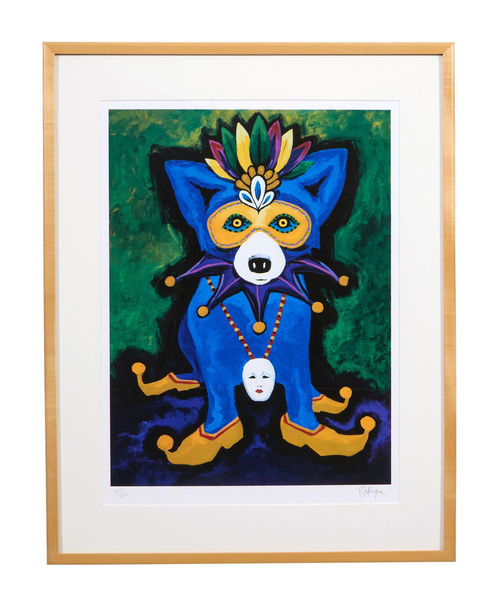 George Rodrigue (American/Louisiana, 1944-2013), "Mardi Gras Blue Dog," Sight- H.- 25 1/2 in., W.- (1 of 5)