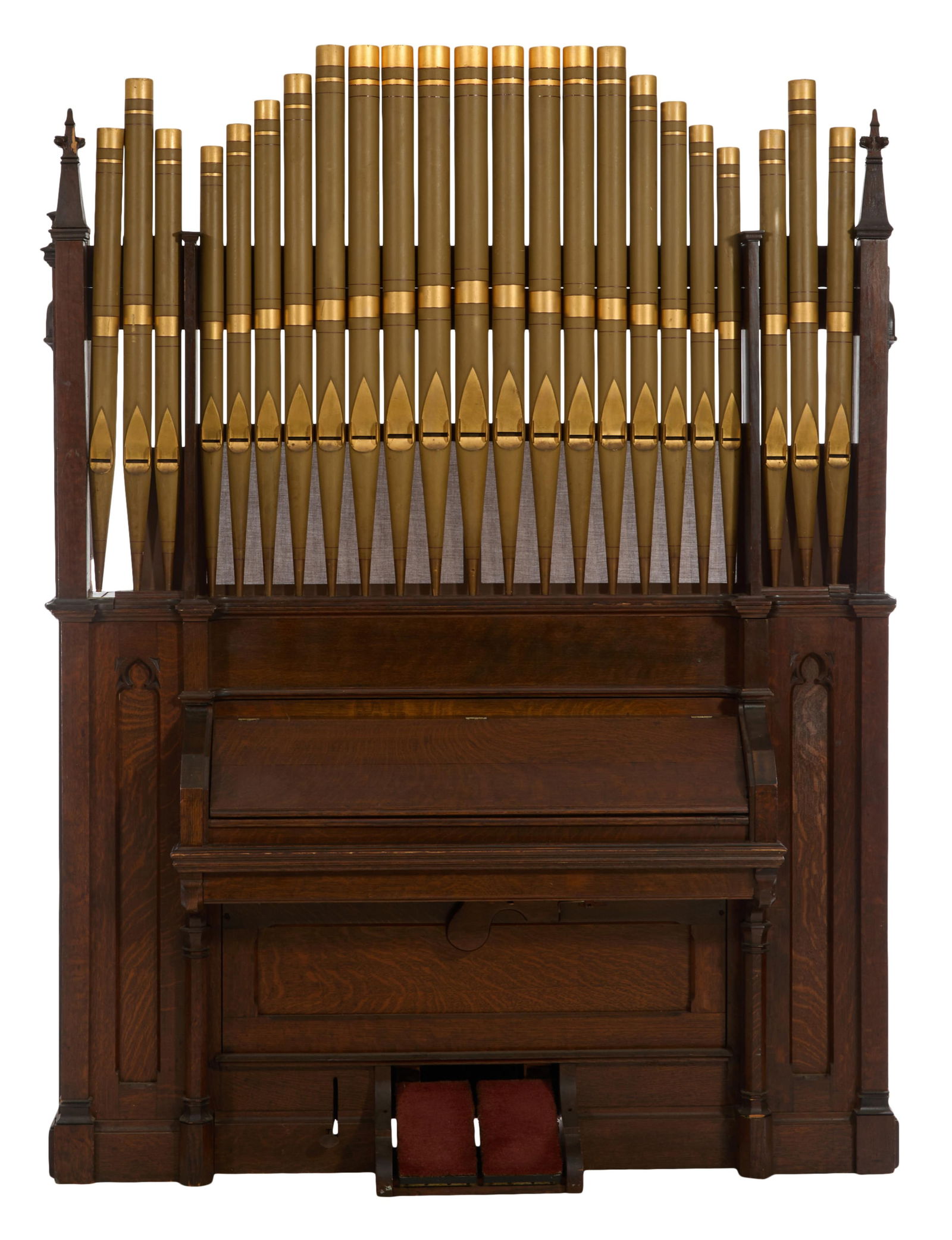 Vocalion Gothic Style Oak Organ, late 19th c., H.- 93 in., W.- 31 in., D.- 69 in. (1 of 10)