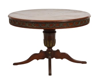 French Napoleon III Style Bronze Mounted Center Table, 20th c., H.- 29 in., Dia.- 48 in.