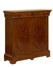 French Napoleon III Style Ormolu Mounted Parquetry Parlor Cabinet, 20th c., H.- 42 1/2 in., W.- 43