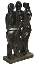 After Ossip Zadkine (French/Russian, 1888-1967), "Les Trois Graces (The Three Graces)," c. 1926, H.-