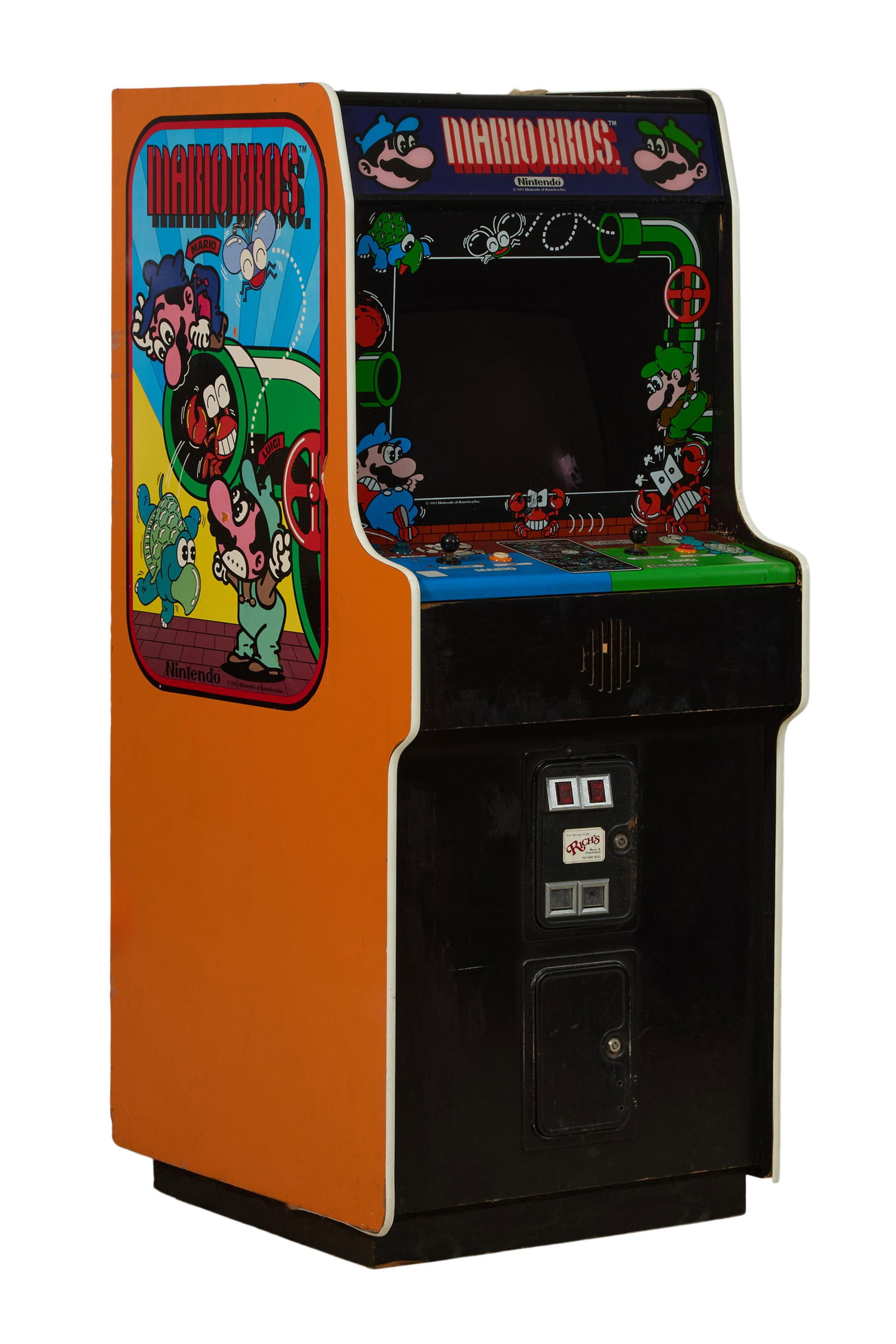 Nintendo Mario Bros Upright Wide-Body Arcade Game Cabinet, 1983, H.- 67 1/2 in., W.- 27 1/2 in., D.- (1 of 10)