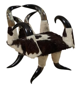 Western Horn Arm Chair, 20th c., H.- 28 1/2 in., W.- 24 in., D.- 27 in.