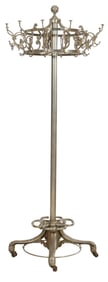 Vintage American Aluminum Commercial Coat Rack, mid 20th c., H.- 75 1/2 in., Dia. 32 in.