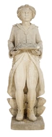 Stone Garden Page, 20th c., H.- 44 in., W.- 12 in., D.- 11 in.