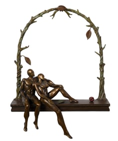Roberto Gutierrez (Colombian/Arizona, b. 1952), "You and I," H.- 29 1/2 in., W.- 22 1/2 in., D.- 7