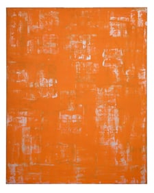 Allen Melton (American/Mississippi, b. 1964), "Untitled: Orange Abstract," H.- 48 in., W.- 60 in.