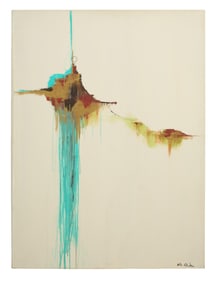 Allen Melton (American/Mississippi, b. 1964), "Untitled: Abstract on White Ground," H.- 48 in., W.-