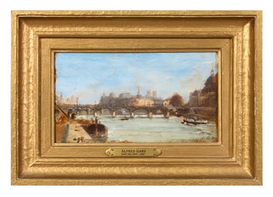 Alfred Gars (French, b. 1845), "Vue de la Seine, Pont des Arts," Dec. 26, 1888, H.- 5 3/4 in., W.- 9