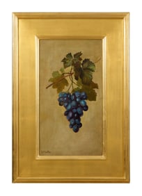 L. Martin (British/American, 19th/20th Century), "Still Life of Grapes," Sight- H.- 17 1/2 in., W.-