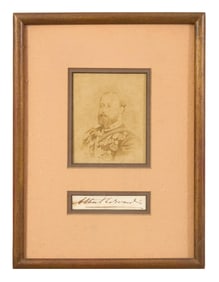 Albert Edward, Prince of Wales, (later King Edward VII) Carte de Visite Portrait and Autograph, c.