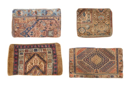 Four Carpet Remnant Pillowcases, Largest- H.- 35 1/2 in., W.- 20 1/2 in. (4 Pcs.)