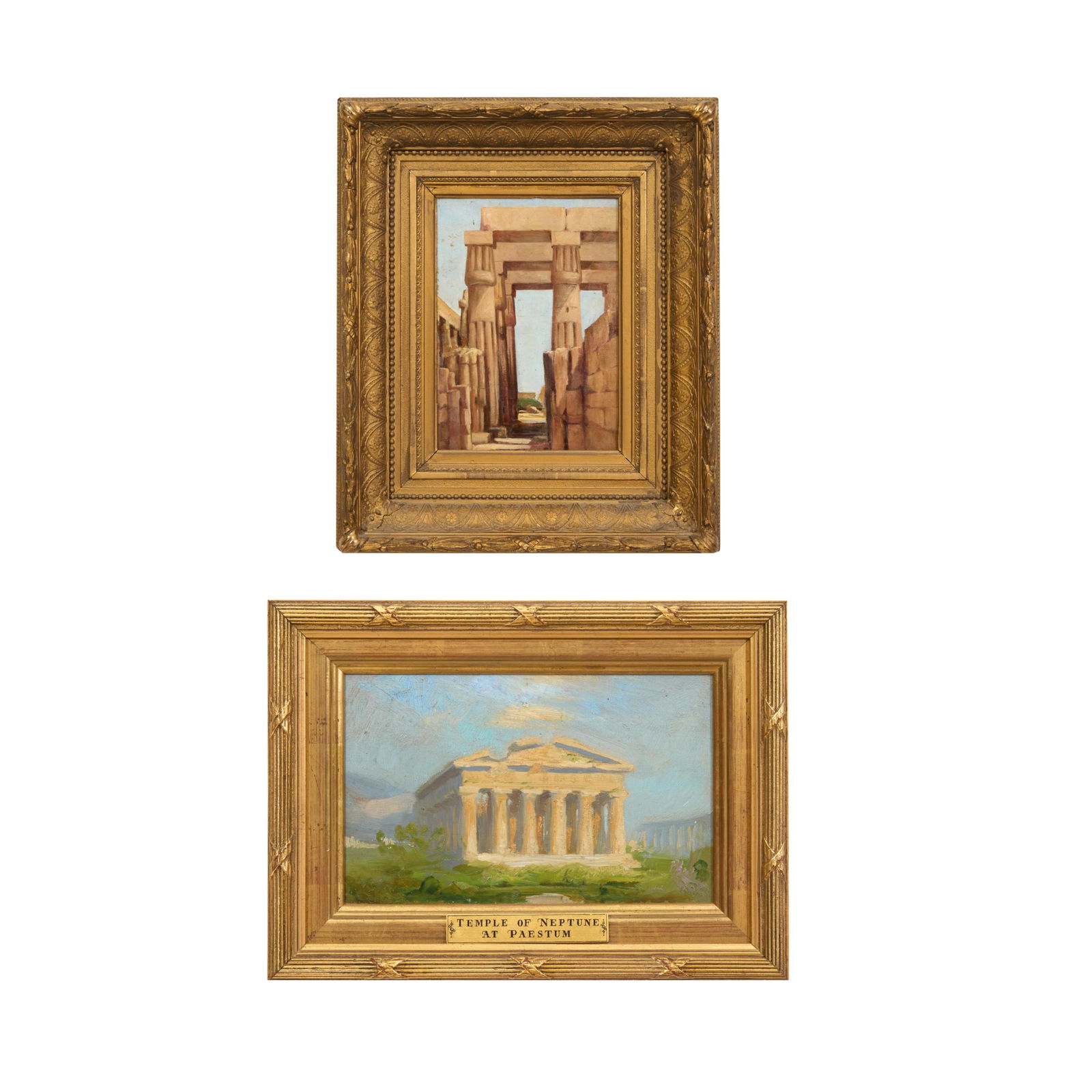 British/American School (19th Century), Two Ancient Temple Ruins from Antiquity, First- H.- 9 5/8 (1 of 8)