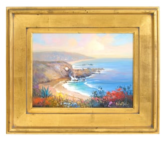 Rafael Maniago (California/Philippines, b. 1945), "Magnificent Cliffs," 2003, H.- 16 in., W.- 20