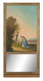 French Louis XVI Style Trumeau, 19th c., H.- 53 in., W.- 26 in., D.- 1 1/2 in.