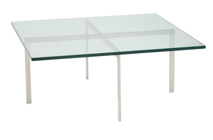 Ludwig Mies van der Rohe, Barcelona Coffee Table, 20th c., H.- 17 in., W.- 40 in., D.- 40 in.