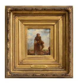 Frans Moormans (Dutch/Belgian, 1832-1893), " Chimney Sweep," H.- 4-1/4 in., W.- 10 3/4 in., Framed-