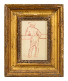 Frances B. Godwin (American, 1892-1975), "Sanguine Portrait of Man," Sight- H.- 4 3/4 in., W.- 3 7/8