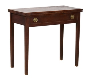 English Georgian Oak Games Table, mid 19th c., H.- 29 1/2 in., W.- 34 in., D.- 16 in.