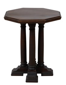 American Late Classical Style Walnut Side Table, early 20th c., H.- 24 1/2 in., W.- 20 1/4 in., D.-