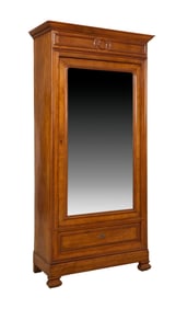 French Napoleon III Cherry Bonnetiere, late 19th c., H.- 81 in., W.- 36 1/4 in., D.- 16 1/4 in.