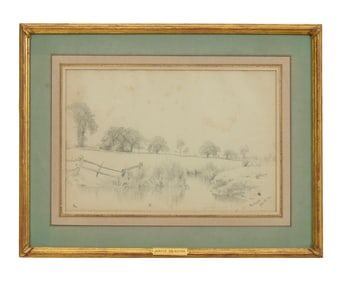 Jervis McEntee (American/Hudson River School, 1828-1891), "Pond at Kenilworth," July 18, 1868,