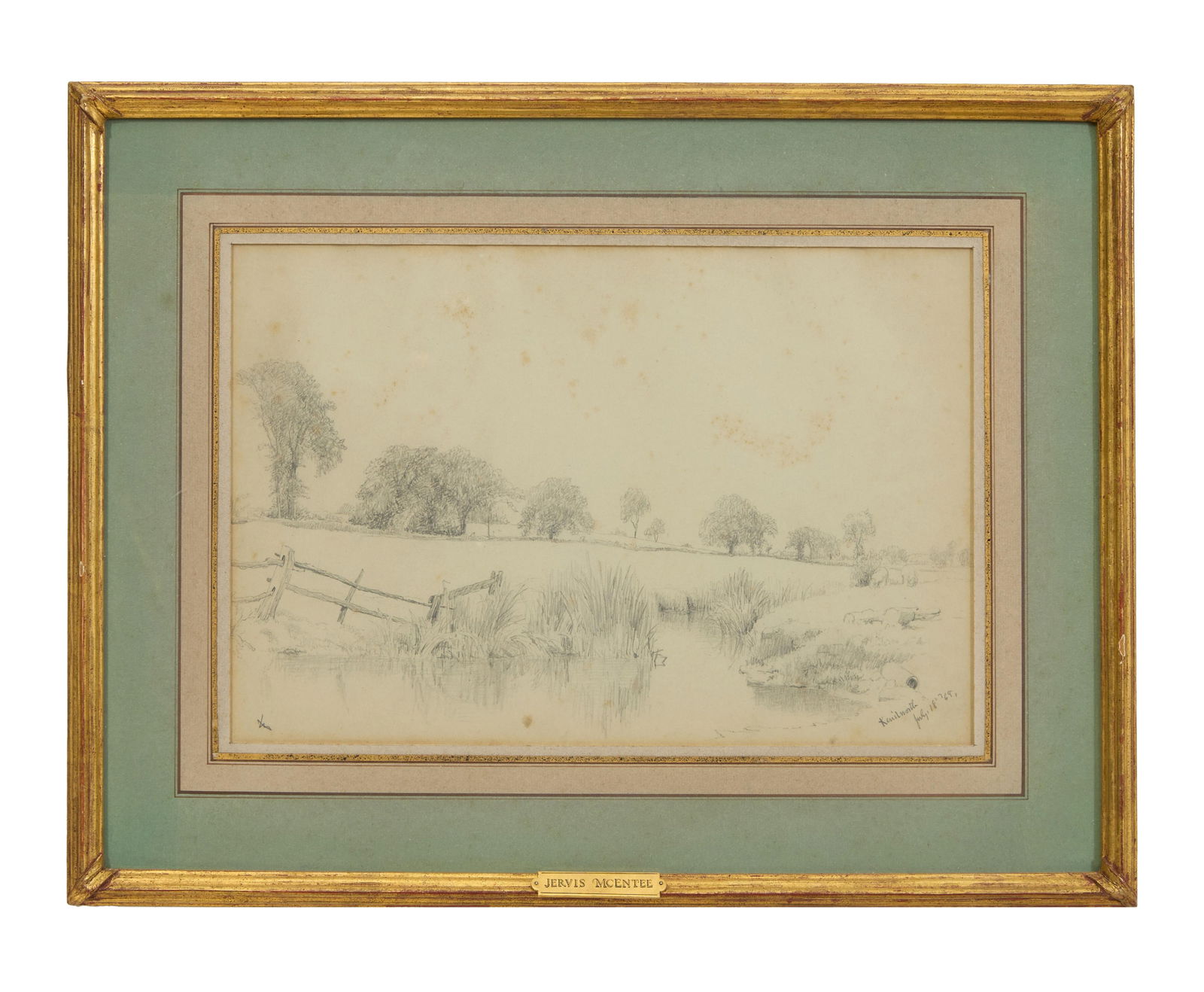 Jervis McEntee (American/Hudson River School, 1828-1891), "Pond at Kenilworth," July 18, 1868, (1 of 9)