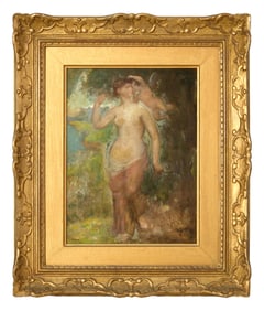 Narcisse-Virgilio Diaz de la Pena (French, 1807-1876), "Venus with Cupid," H.- 13 7/8 in., W.- 10