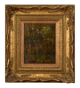 Narcisse-Virgilio Diaz de la Pena (French, 1807-1876), "Fontainebleau Forest" H.- 8 in., W.- 6 in.,