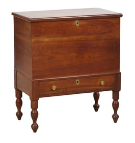 Good Kentucky Federal Cherry Sugar Chest, early 19th c., H.- 36 1/8 in., W.- 31 in., D.- 18 1/2 in.