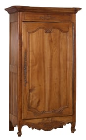 French Louis XV Style Walnut Bonnetiere, 19th c., H.- 86 in., W.- 54 in., D.- 25 in.