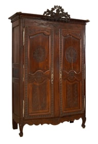 French Brittany Louis XVI Style Armoire, 19th c., H.- 91 in., W. 52 in., D.- 20 in.