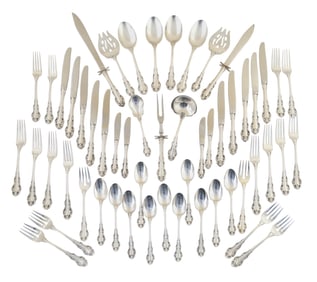 Fifty-Five Piece Lunt Partial Sterling Dinner Service, App. Total Sterling Wt.- 67.8 Troy oz. (55