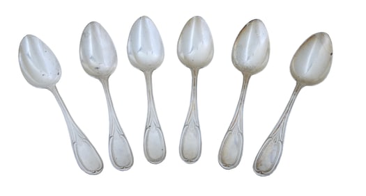 Set of Six Hyde and Goodrich Coin Silver Tablespoons, New Orleans, mid 19th c., Total App. Wt.-