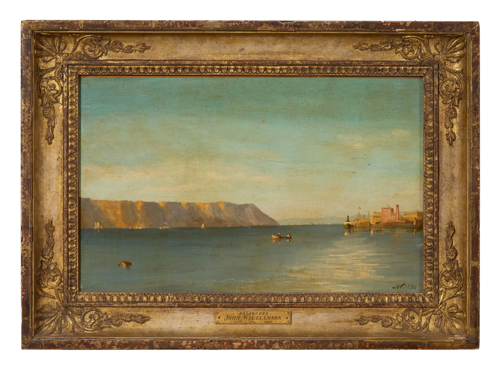 John Williamson (Scottish/American/New York, 1826-1885), "Hudson River near Palisades," 1874, H.- 10 (1 of 18)