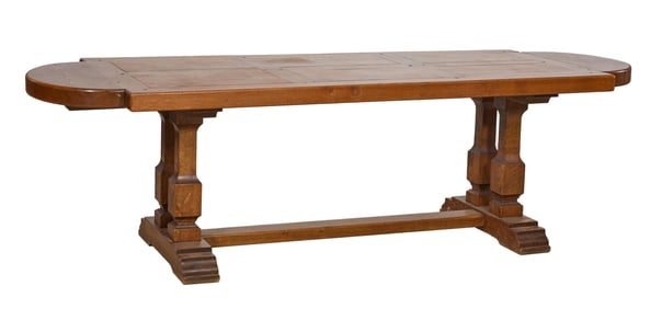 French Oak Monastery Table, early 20th c., H.- 30 1/2 in., W.- 103 in., D.- 35 in.